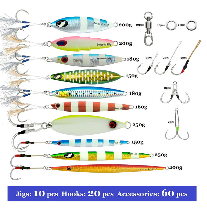 Slow Pitch Jigging Combo - 10 Pcs