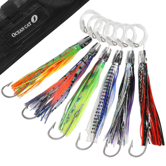 6.5 Inches/8.5 Inches Trolling Lure Bag 6 pcs Combo-Copper Head