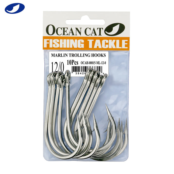 OCEAN CAT Classic Fishing Hook Stainless Steel Barbed Offset Point