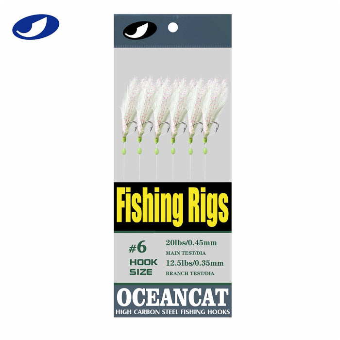 Fishing Rigs Style 3-White Feather