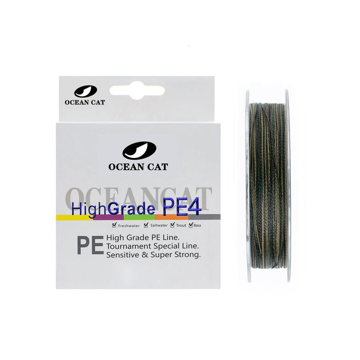 OCEAN CAT 4 Strands Braided Fishing Line Zero Stretch Smooth Smaller Diameter Abrasion Resistant Super Strong High Performance PE Fishing Line — OCEAN CAT Fishing Tackle OCEAN CAT 4 Strands Braided Fishing Line Zero Stretch Smooth Smaller Diameter Abrasion Resistant Super Strong High Performance PE Fishing Line — OCEAN CAT Fishing Tackle