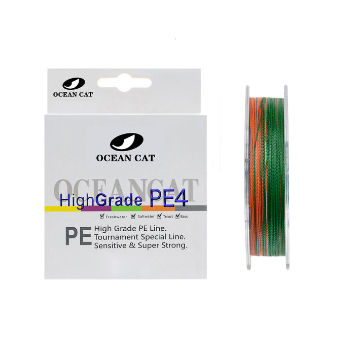 4 lb test braided fishing line OCEAN CAT 4 Strands Braided Fishing Line Zero Stretch Smooth Smaller Diameter Abrasion Resistant Super Strong High Performance PE Fishing Line — OCEAN CAT Fishing Tackle