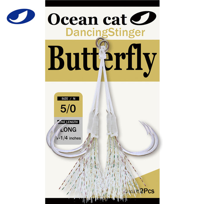OCEAN CAT Assist Hooks Butterfly Glow Jigging Jigs Slow Fast Fall Hooks  Size 2/0,3/0,4/0,5/0,6/0 — OCEAN CAT Fishing Tackle