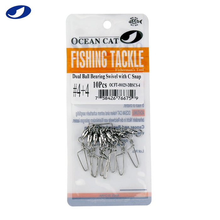 cat fishing accessories Accessories & Parts-29-Dual Spinning Ball Bearing Swivel with Coast Sn — OCEAN CAT Fishing Tackle