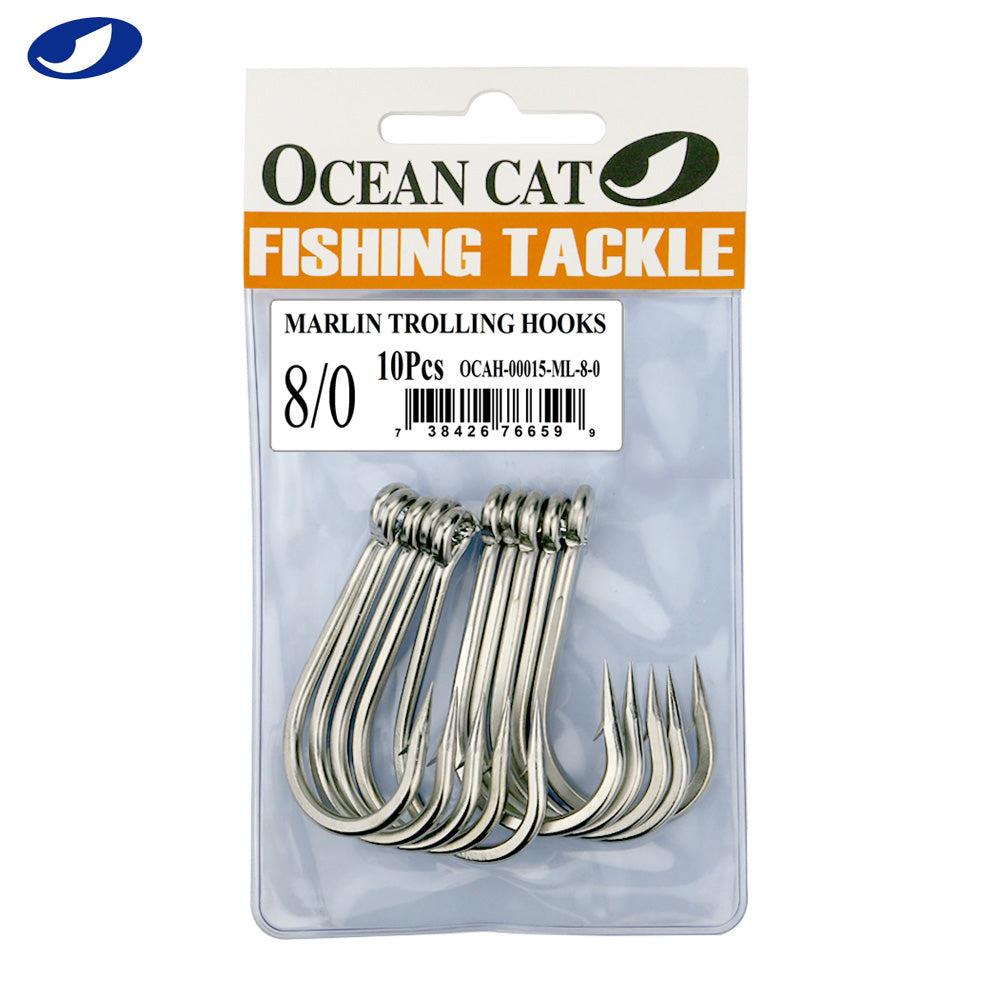 cat fishing hooks OCEAN CAT Classic Fishing Hook Stainless Steel Barbed Offset Point Octopus Circle Fishing Hooks Trolling Hooks Fishing Tackle for Saltwater and Freshwater Fishing — OCEAN CAT Fishing Tackle