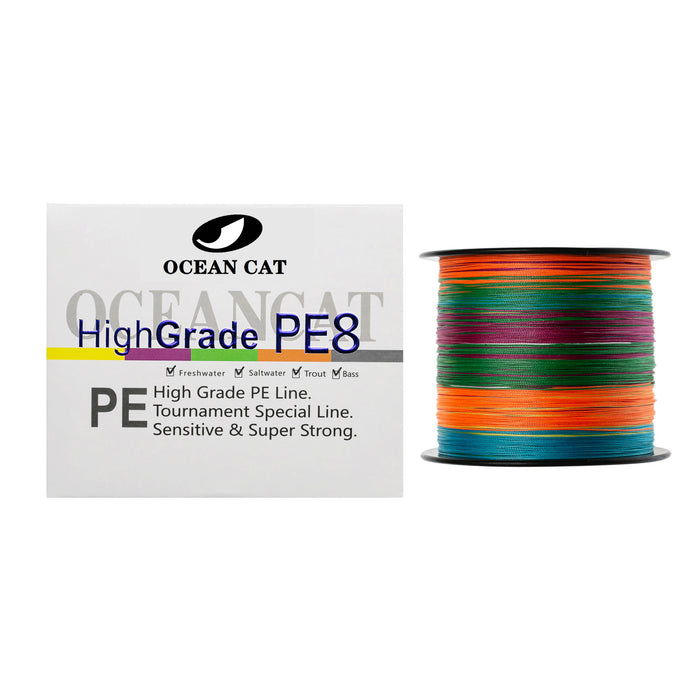 OCEAN CAT Eight-Strand Braid Wear-Resistant and Corrosion-Resistant Fishing Line Super High Performance PE Fishing Line — OCEAN CAT Fishing Tackle OCEAN CAT Eight-Strand Braid Wear-Resistant and Corrosion-Resistant Fishing Line Super High Performance PE Fishing Line — OCEAN CAT Fishing Tackle