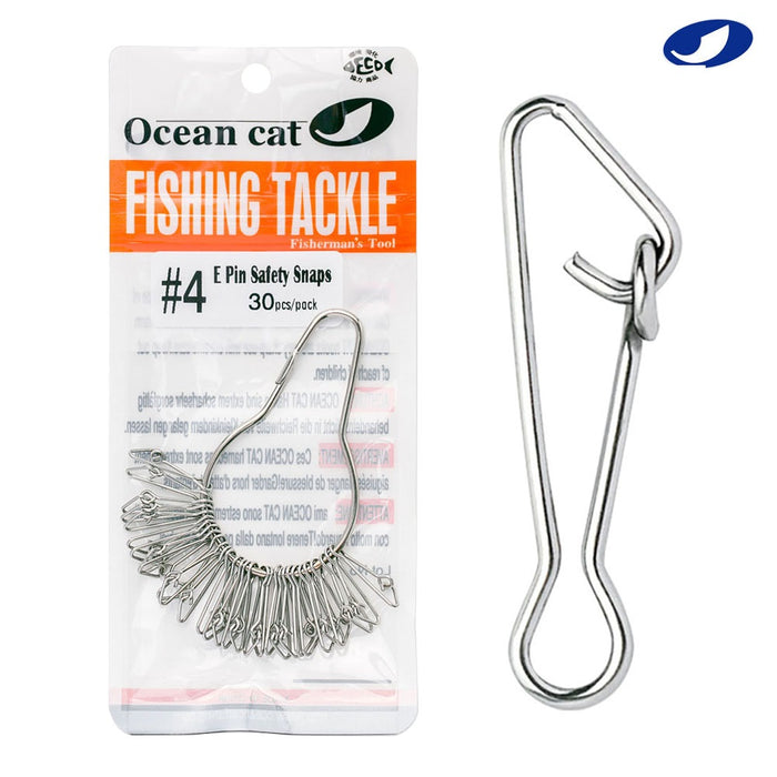 cat fishing accessories OCEAN CAT E Pin Safety Snaps Fishing Snap Kit Hooked Snaps Stainless Steel Sea Fishing Tackle Hook Lure Connector Fishing Swivel Size 1#2#3#4#5# — OCEAN CAT Fishing Tackle