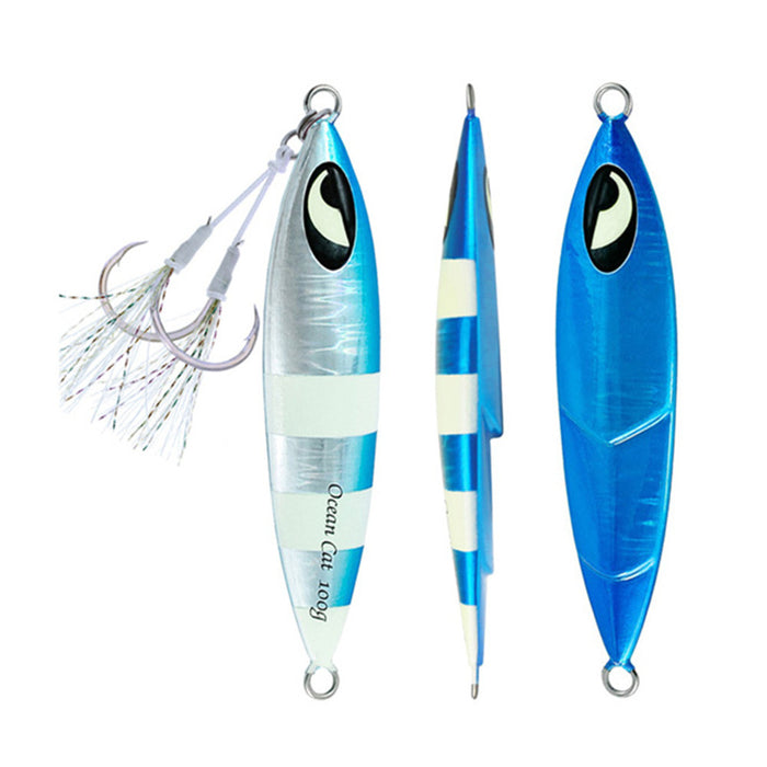 OCEAN CAT Slow Pitch Jigging Lead Metal Flat Fishing Jigs Lures Sinking  Vertical Jigging Bait with Butterfly Hook for Saltwater Fishing — OCEAN CAT  Fishing Tackle