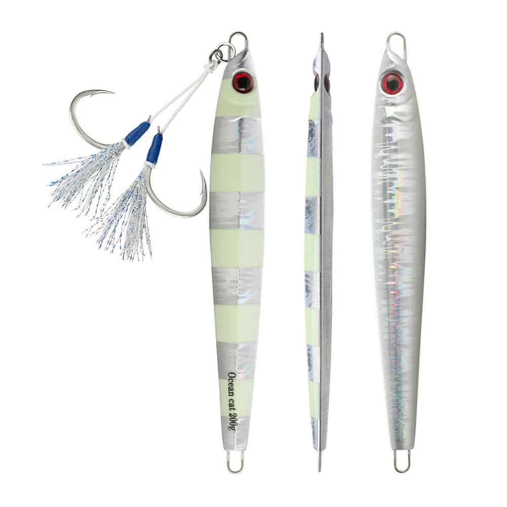 OCEAN CAT 1 PC Slow Fall Pitch Fishing Lures Sinking Lead Metal Flat Jigs Jigging  Baits with Hook for Saltwater Fishing Lures — OCEAN CAT Fishing Tackle
