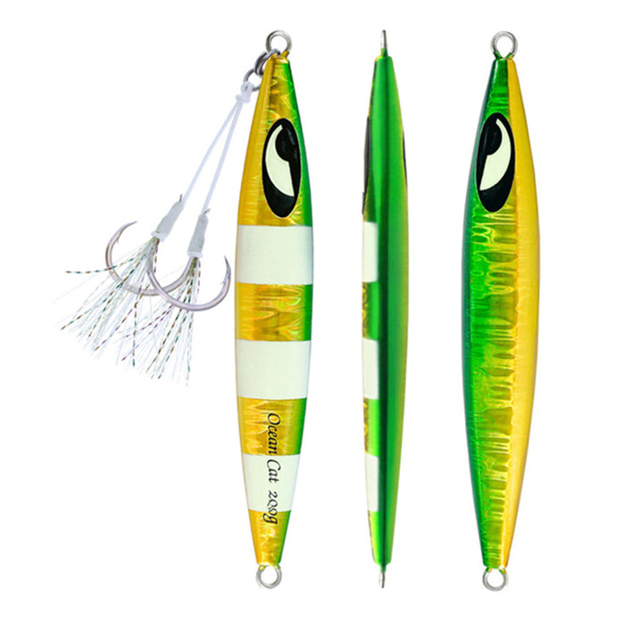 OCEAN CAT 1 PC Lead Metal Flat Slow Fall Pitch Fishing Jigs Lures Sinking  Vertical Jigging Bait with Butterfly Hook for Saltwater Fishing — OCEAN CAT  Fishing Tackle