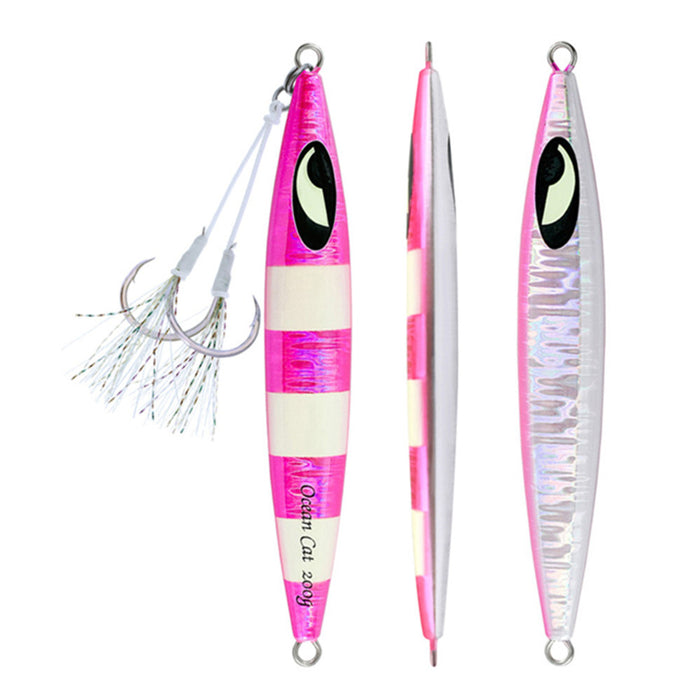 OCEAN CAT 1 PC Lead Metal Flat Slow Fall Pitch Fishing Jigs Lures Sinking  Vertical Jigging Bait with Butterfly Hook for Saltwater Fishing — OCEAN CAT Fishing  Tackle