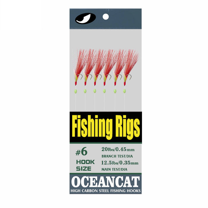 Sabiki Bait Rigs 6 Hooks Saltwater Fishing Lure Size:2/0,1,2,4,6,8