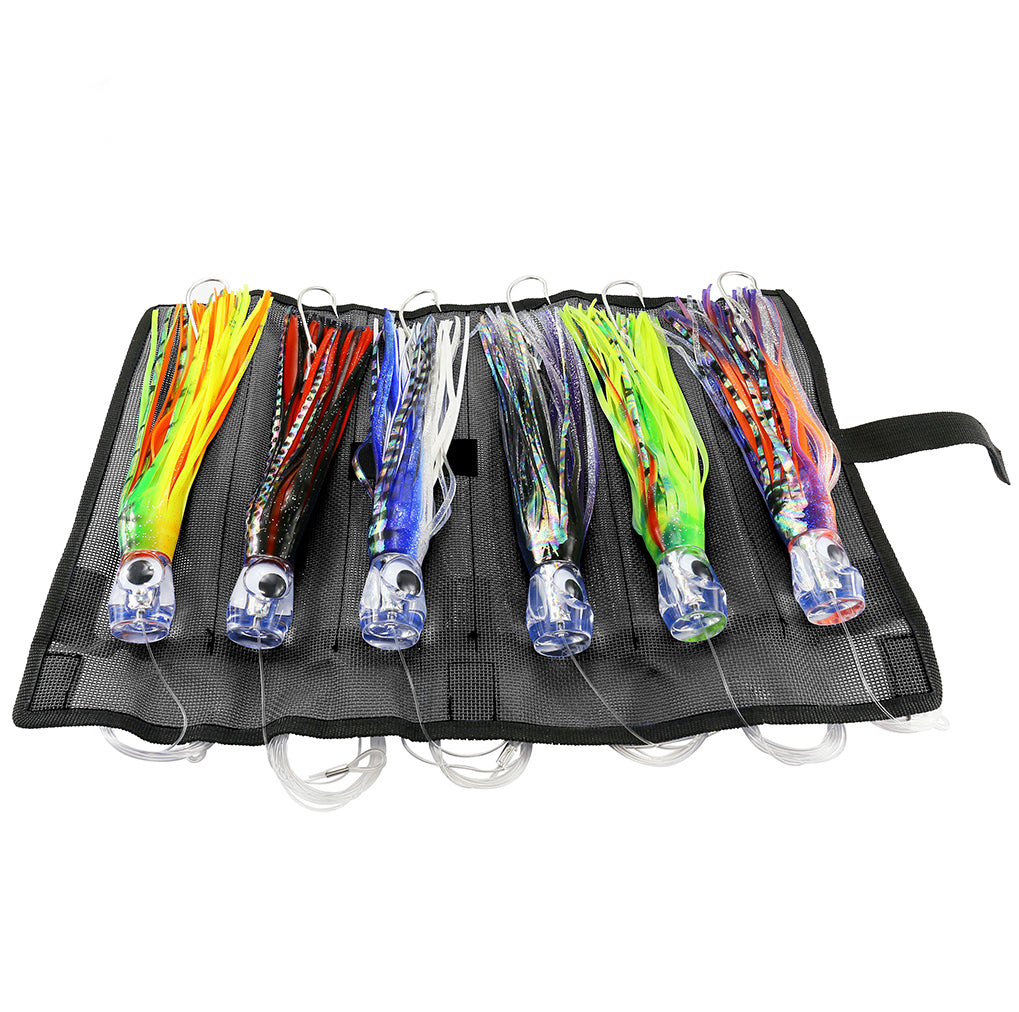 Bluewing 6in Big Game Trolling Lure 1pc Deep Sea Fishing Lures Tuna Lures with Stainless Steel Hook, Black/ Purple