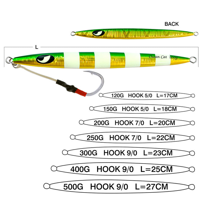 OCEAN CAT Metal Maglie a passo lento a caduta Pesca Italia OCEAN CAT Metal Maglie a passo lento a caduta Pesca Italia