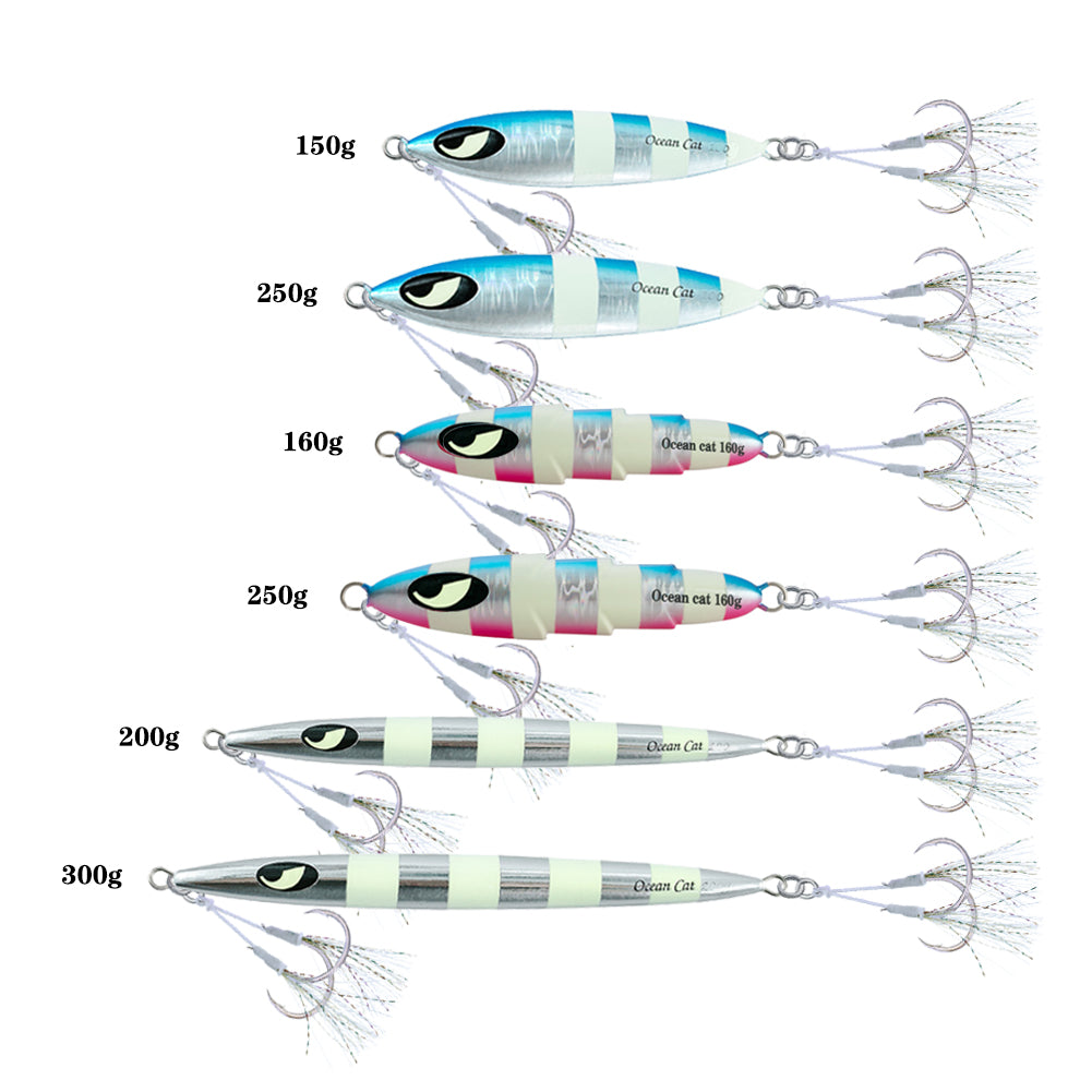 OCEAN CAT Slow Pitch Jigging Lead Metal Flat Fishing Jigs Lures