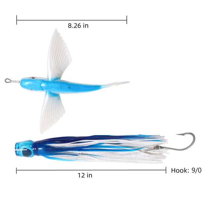 12 Inches Flying Fish Trolling Lures Bag — OCEAN CAT Fishing Tackle