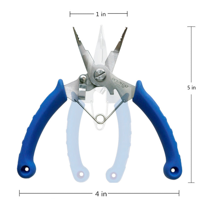 Fish pliers, stainless, cranked