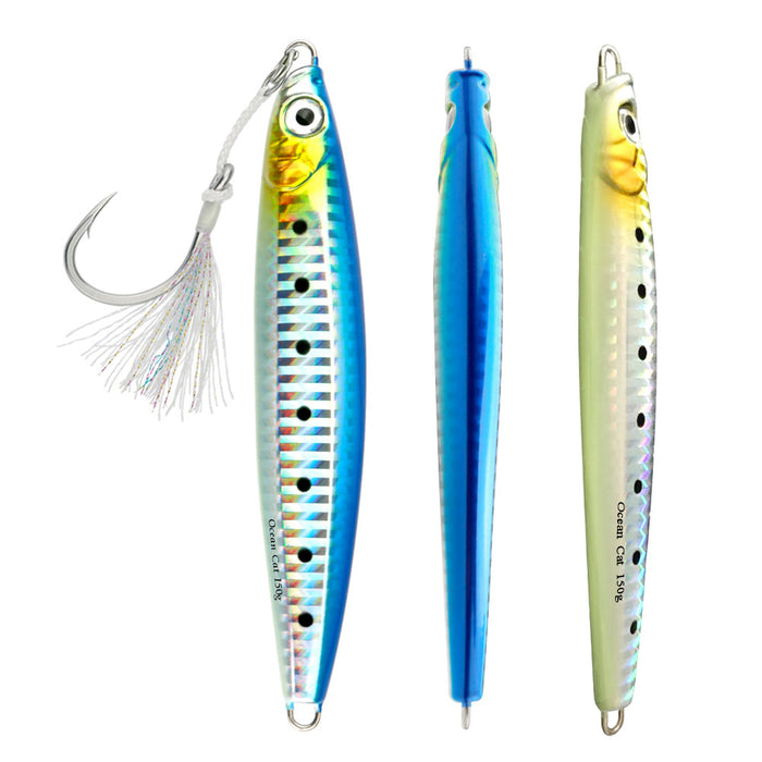 OCEAN CAT 1 PC Slow Fall Pitch Lead Metal Flat Fishing Jigs Lures Sinking  Vertical Jigging Bait with Circle Hook for Saltwater Fishing — OCEAN CAT Fishing  Tackle