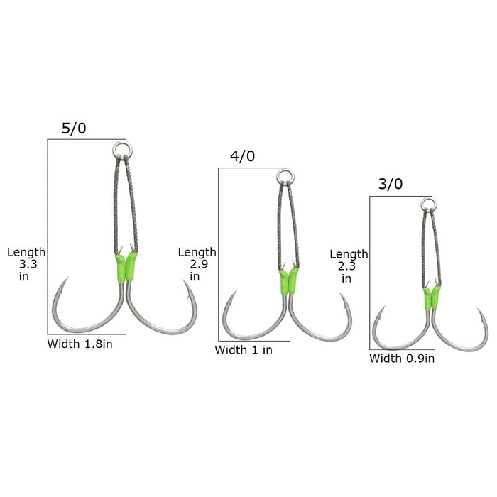 OCEAN CAT Assist Fishing Hooks Black Mamba Braided Slow Fast Fall Jigs  Octopus Circle Hooks Double Stinger Jigging Hooks with Strong PE Line for  Saltwater Freshwater Fishing — OCEAN CAT Fishing Tackle