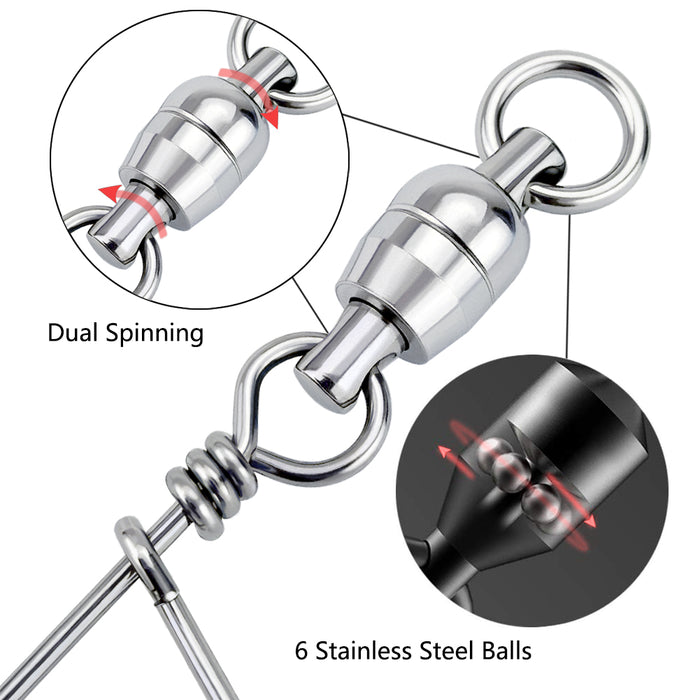 Accessories & Parts-29-Dual Spinning Ball Bearing Swivel with Coast Snap