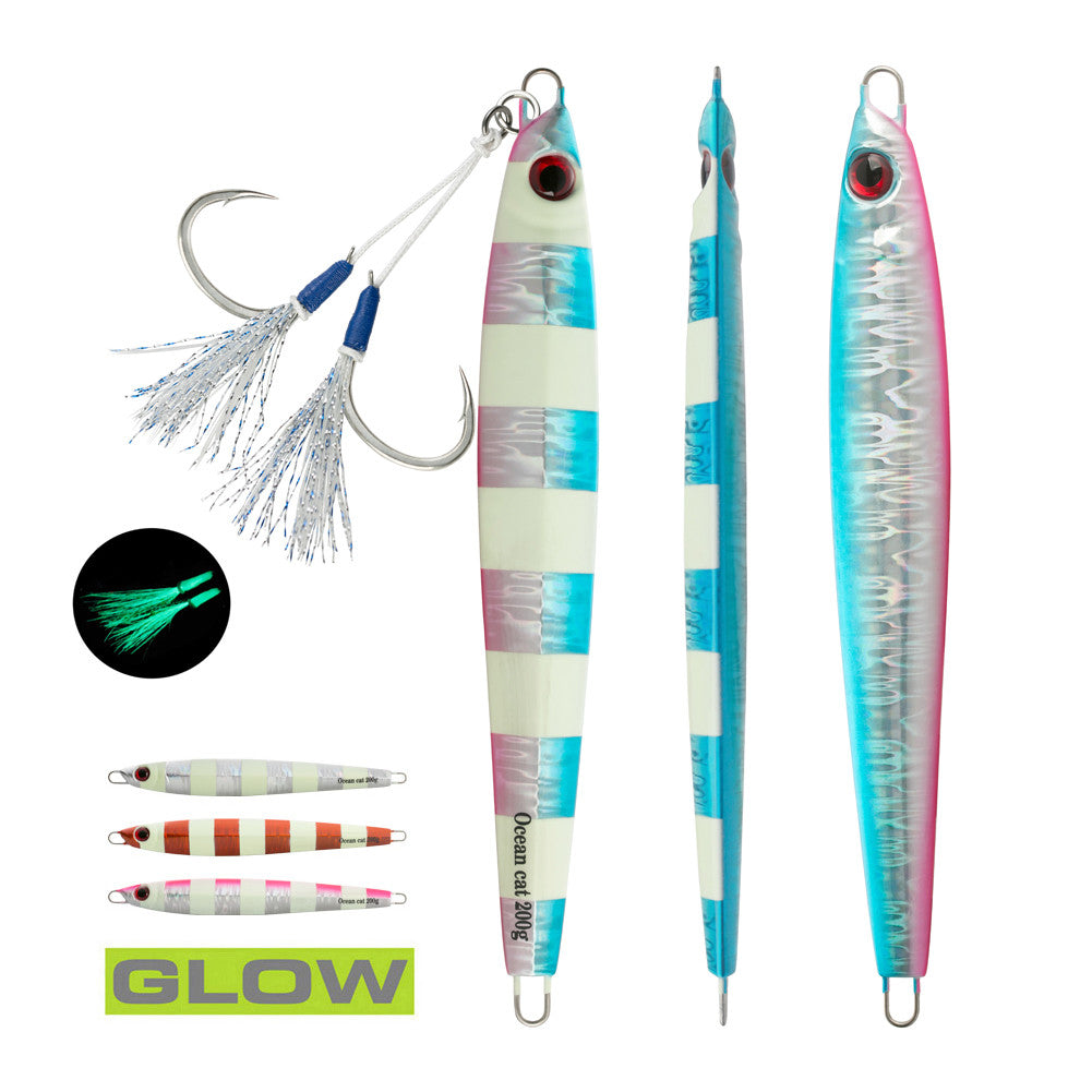 OCEAN CAT 1 PC Slow Fall Jig, Slow Pitch Jigging Lures Saltwater
