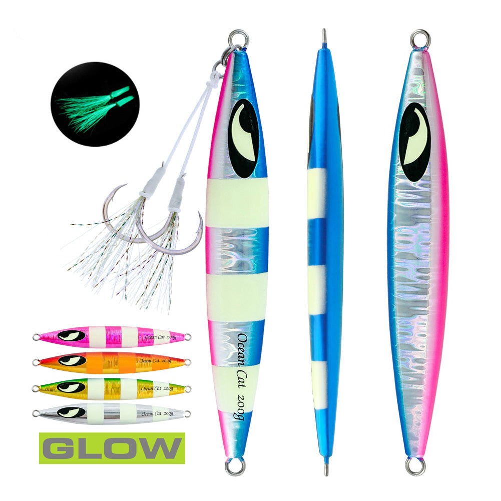 OCEAN CAT 1 PC Lead Metal Flat Slow Fall Pitch Fishing Jigs Lures Sinking  Vertical Jigging Bait with Butterfly Hook for Saltwater Fishing — OCEAN CAT  Fishing Tackle