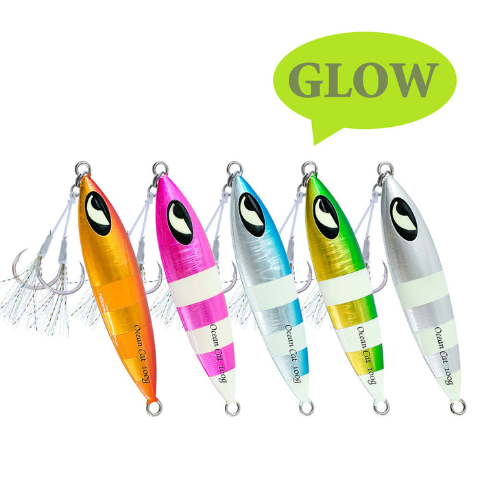 OCEAN CAT Slow Pitch Jigging Lead Metal Flat Fishing Jigs Lures Sinking  Vertical Jigging Bait with Butterfly Hook for Saltwater Fishing — OCEAN CAT Fishing  Tackle